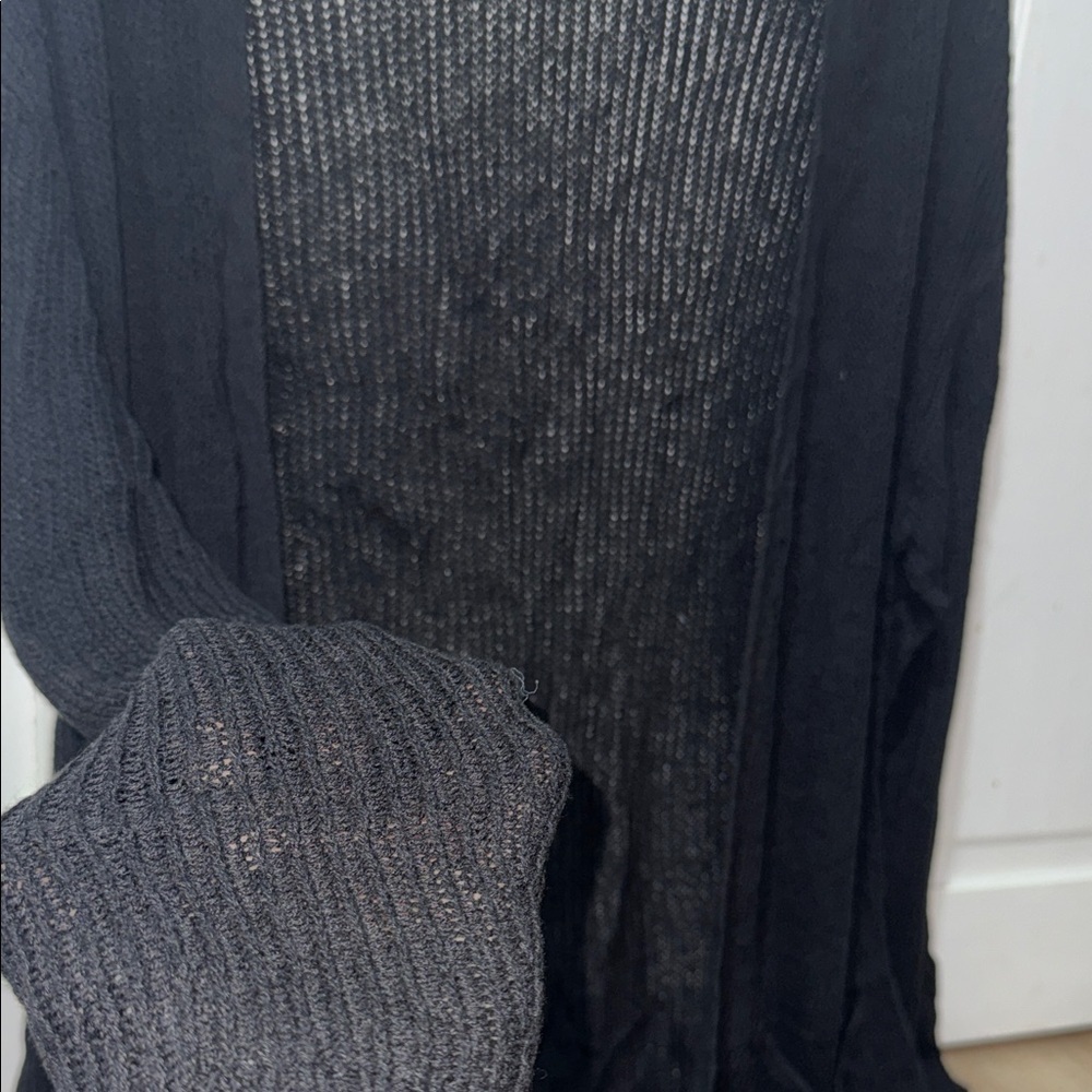 2 Cardigans Laura Scott Taupe Open-Front Lightweight and black Uniqlo Size Large - Picture 9 of 9